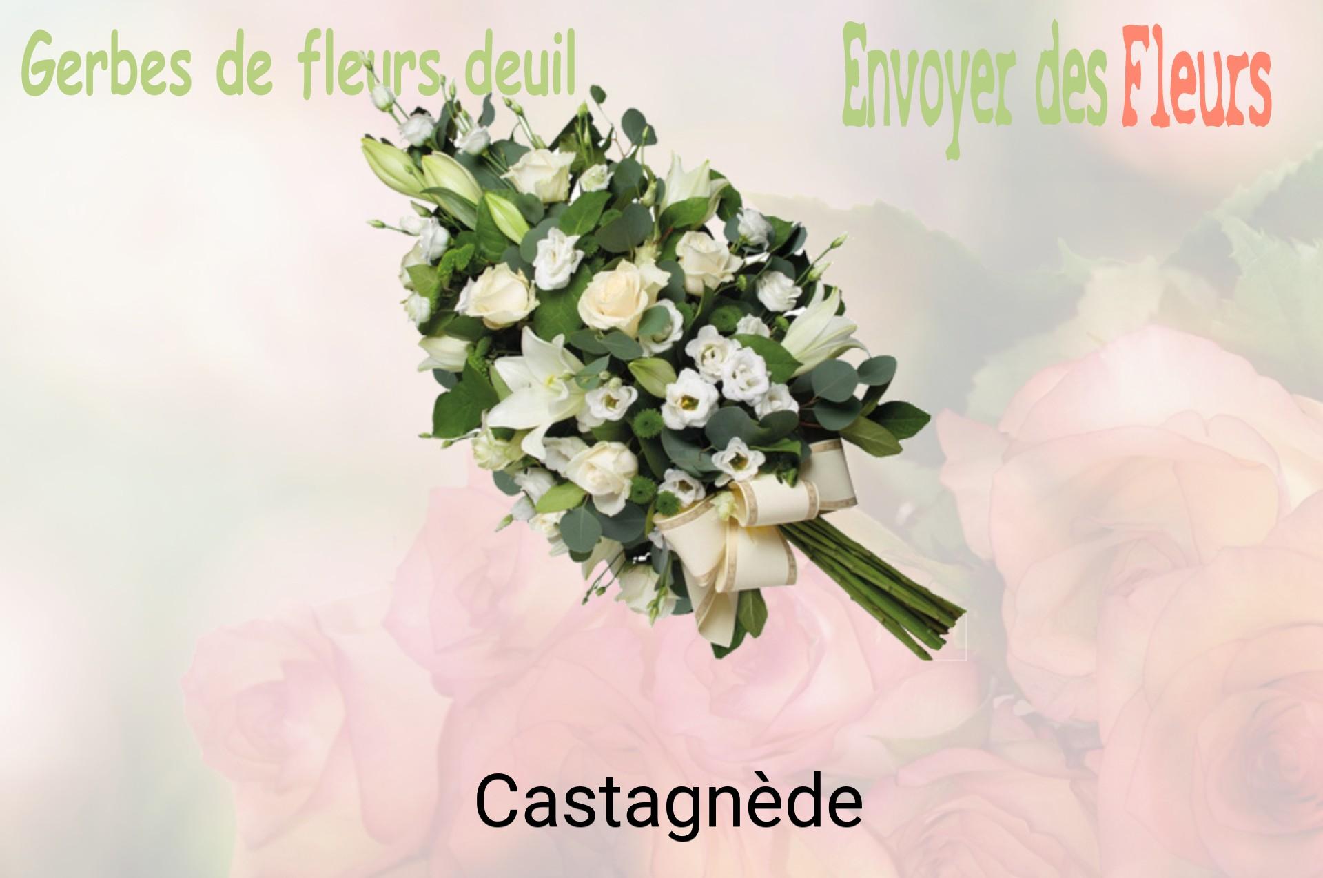 Gerbe de fleurs de deuil livrée à Castagnède